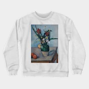 The Vase of Tulips by Paul Cezanne Crewneck Sweatshirt